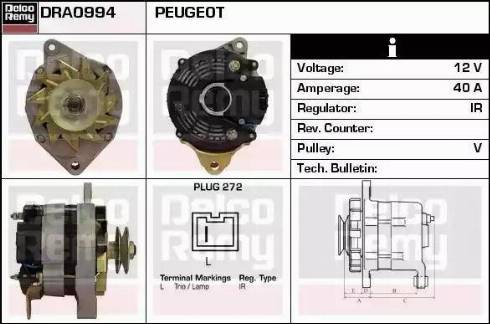 Remy DRA0994 - Генератор autocars.com.ua