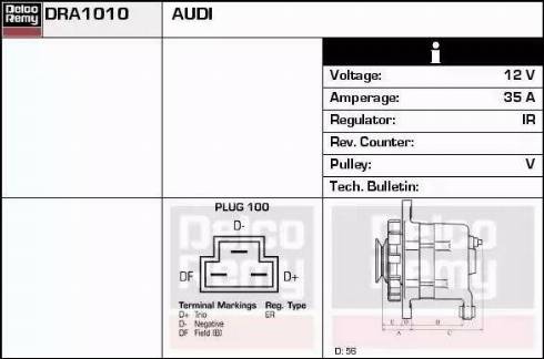 Remy DRA1010 - Генератор autocars.com.ua