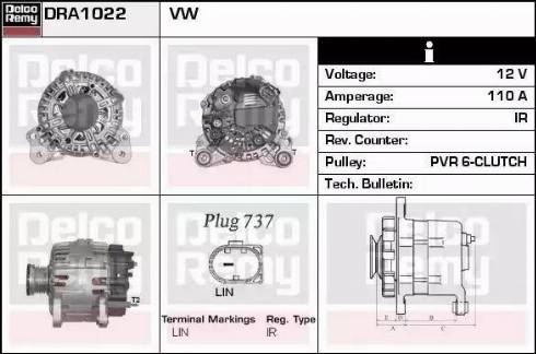 Remy DRA1022 - Генератор autocars.com.ua