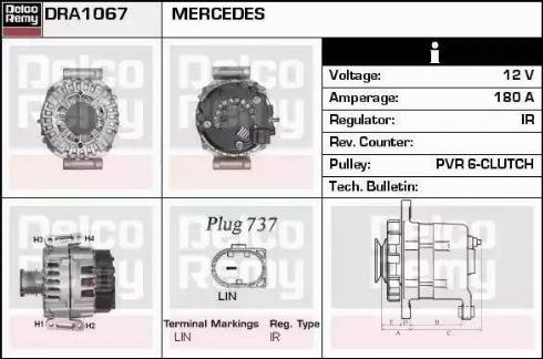 Remy DRA1067 - Генератор autocars.com.ua