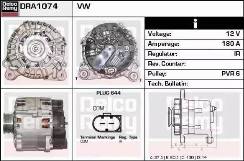 Remy DRA1074 - Генератор autocars.com.ua