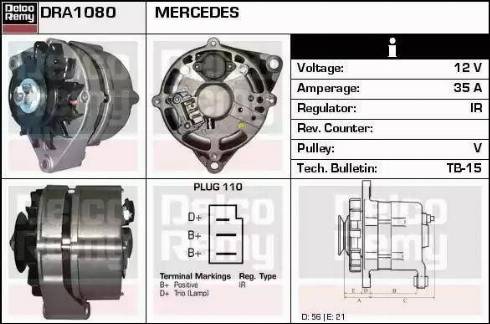 Remy DRA1080 - Генератор autocars.com.ua