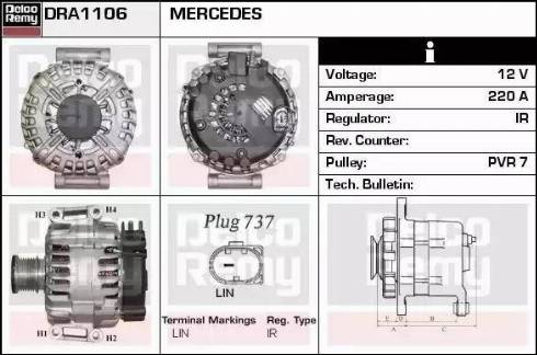 Remy DRA1106 - Генератор autocars.com.ua