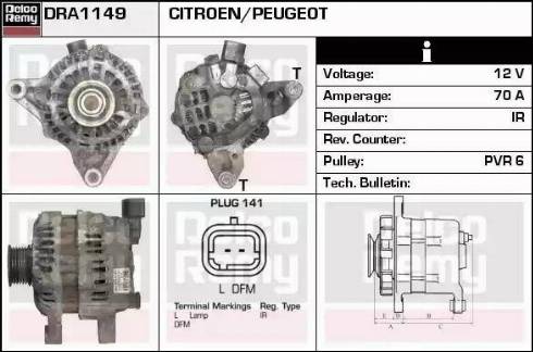 Remy DRA1149 - Генератор autocars.com.ua