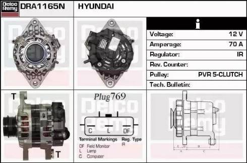 Remy DRA1165N - Генератор autocars.com.ua