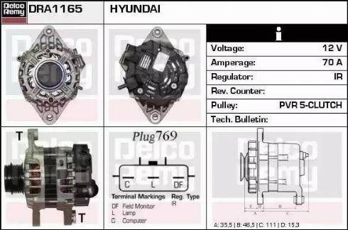 Remy DRA1165 - Генератор autocars.com.ua