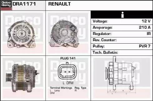 Remy DRA1171 - Генератор autocars.com.ua