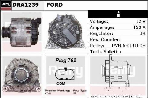 Remy DRA1239 - Генератор autocars.com.ua