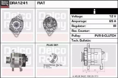 Remy DRA1241 - Генератор autocars.com.ua