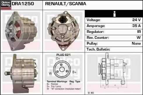 Remy DRA1250 - Генератор autocars.com.ua