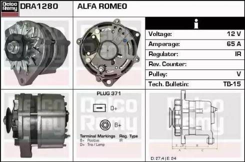 Remy DRA1280 - Генератор autocars.com.ua