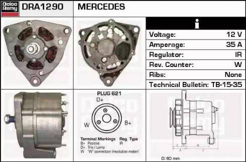 Remy DRA1290 - Генератор autocars.com.ua