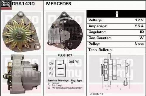 Remy DRA1430 - Генератор autocars.com.ua