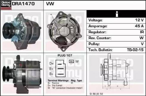 Remy DRA1470 - Генератор autocars.com.ua