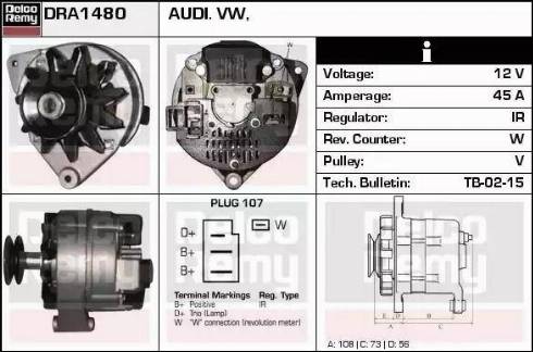 Remy DRA1480 - Генератор autocars.com.ua