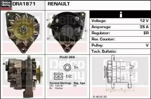 Remy DRA1871 - Генератор autocars.com.ua