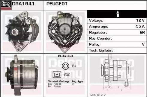 Remy DRA1941 - Генератор autocars.com.ua