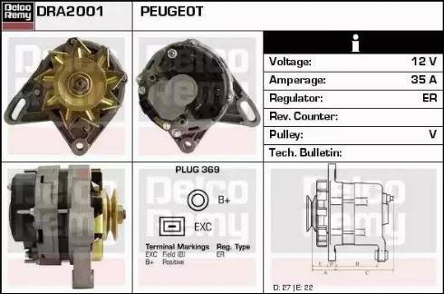 Remy DRA2001 - Генератор autocars.com.ua