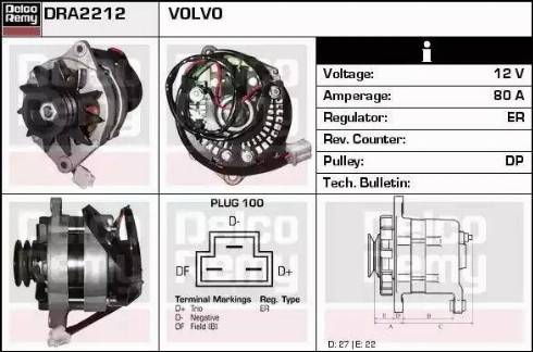 Remy DRA2212 - Генератор autocars.com.ua