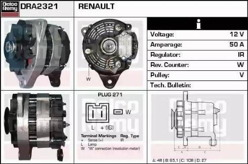 Remy DRA2321 - Генератор autocars.com.ua