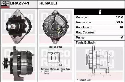 Remy DRA2741 - Генератор avtokuzovplus.com.ua