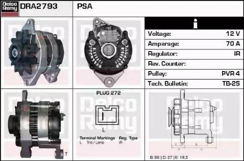 Remy DRA2793 - Генератор avtokuzovplus.com.ua