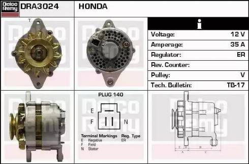 Remy DRA3024 - Генератор autocars.com.ua