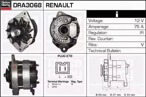 Remy DRA3068 - Генератор autocars.com.ua