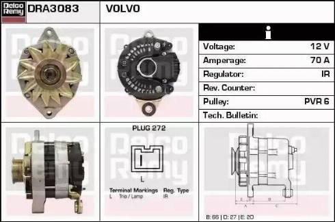 Remy DRA3083 - Генератор autocars.com.ua