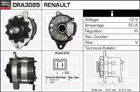 Remy DRA3085 - Генератор autocars.com.ua