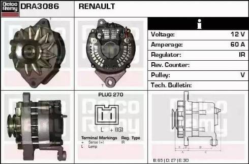 Remy DRA3086 - Генератор avtokuzovplus.com.ua