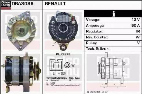 Remy DRA3088 - Генератор autocars.com.ua