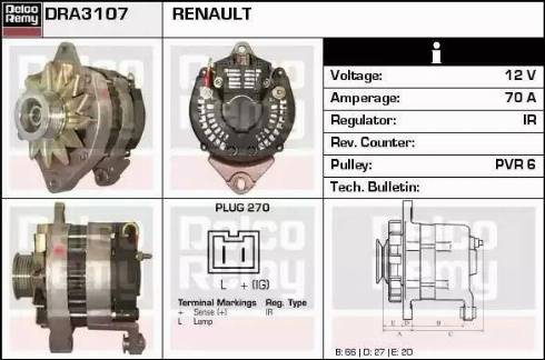 Remy DRA3107 - Генератор avtokuzovplus.com.ua