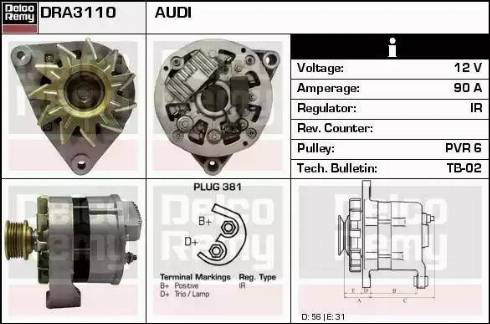 Remy DRA3110 - Генератор autocars.com.ua