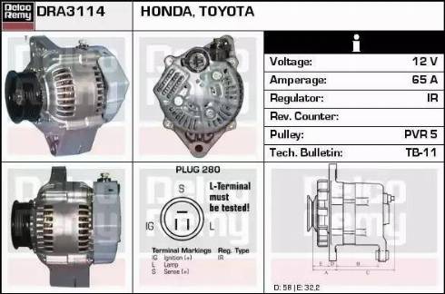 Remy DRA3114 - Генератор autocars.com.ua