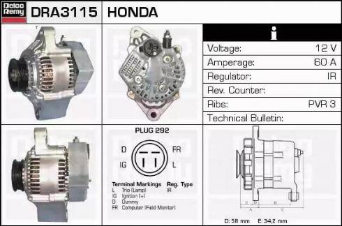 Remy DRA3115 - Генератор autocars.com.ua