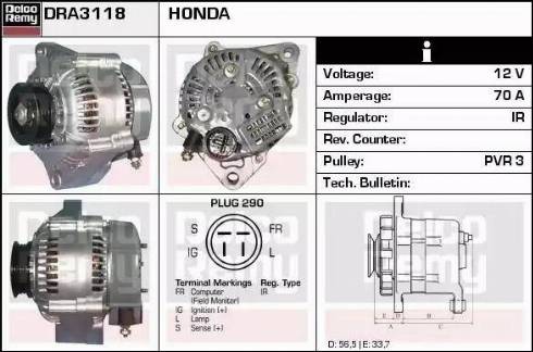 Remy DRA3118 - Генератор autocars.com.ua