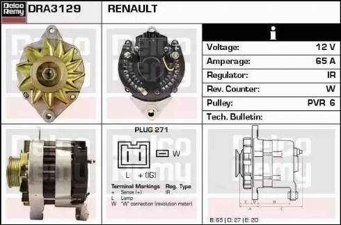 Remy DRA3129 - Генератор autocars.com.ua