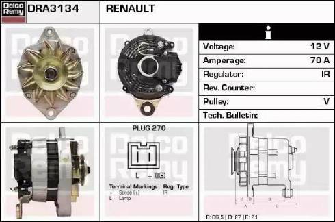 Remy DRA3134 - Генератор autocars.com.ua