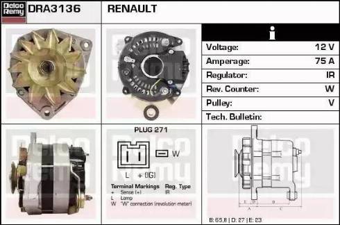 Remy DRA3136 - Генератор autocars.com.ua