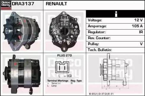 Remy DRA3137 - Генератор autocars.com.ua