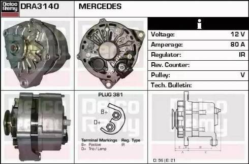 Remy DRA3140 - Генератор autocars.com.ua