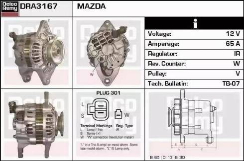 Remy DRA3167 - Генератор autocars.com.ua