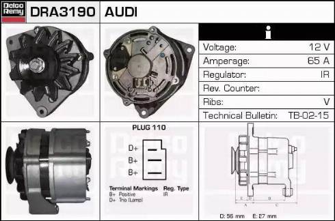 Remy DRA3190 - Генератор autocars.com.ua