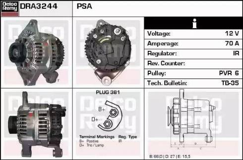 Remy DRA3244 - Генератор autocars.com.ua