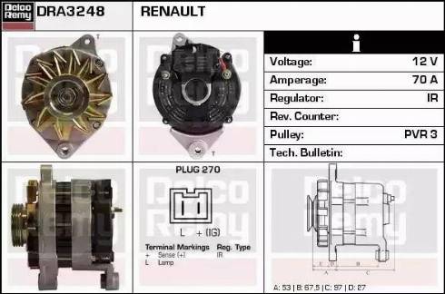 Remy DRA3248 - Генератор autocars.com.ua