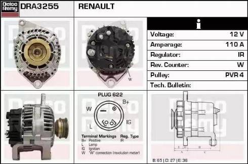 Remy DRA3255 - Генератор autocars.com.ua