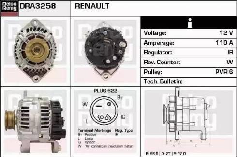 Remy DRA3258 - Генератор autocars.com.ua