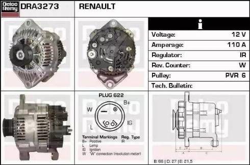 Remy DRA3273 - Генератор autocars.com.ua