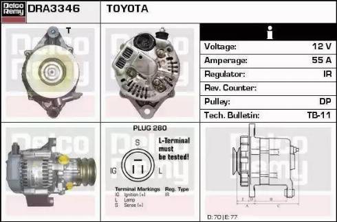 Remy DRA3346 - Генератор autocars.com.ua